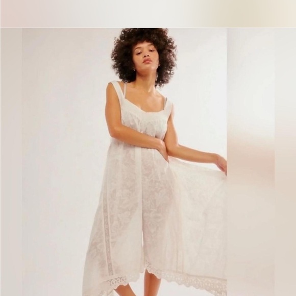 Free People Ivory Textured Sleeveless Romper - Picture 2 of 5